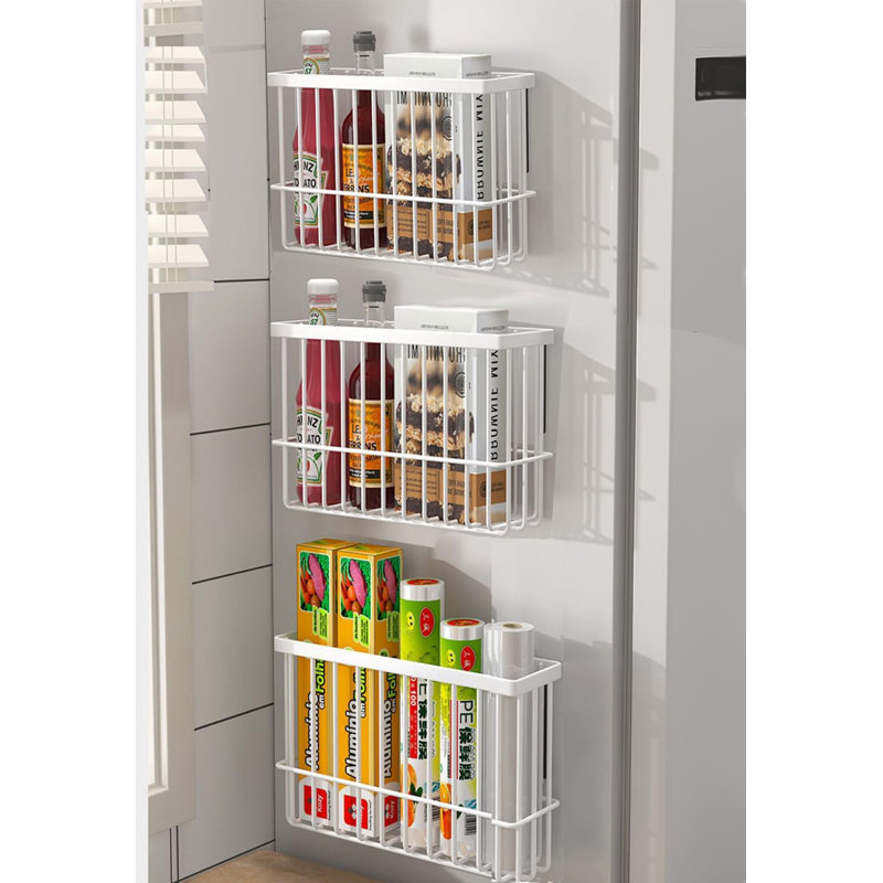 Boîtes de rangement 3 pièces pour porte d'armoire de cuisine - blanc