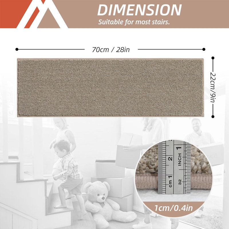Tapis d'escalier antidérapants pour marches en bois