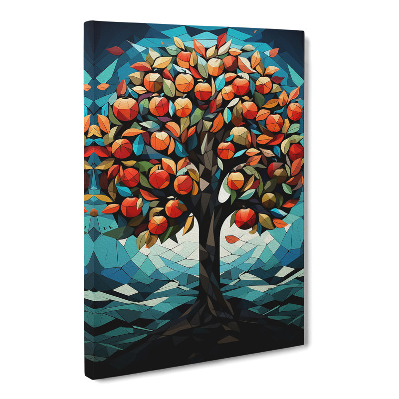 Apple Tree Geometric - No Frame Print, 50cm H x 35cm W x 3cm D