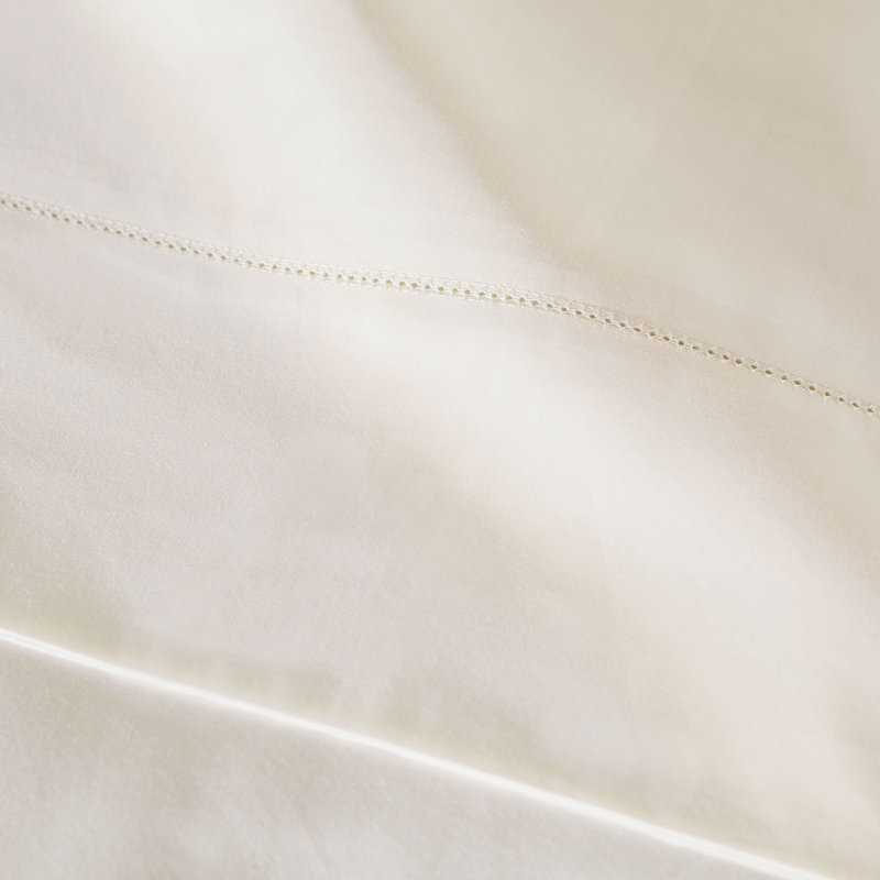 Ensemble de draps Gianna à ourlet cousu de couleur ivoire, Ivory