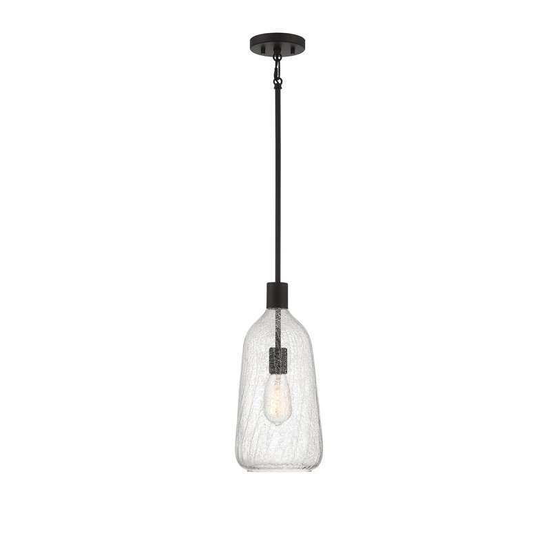 1 Polished Nickel Pendant, Matte Black