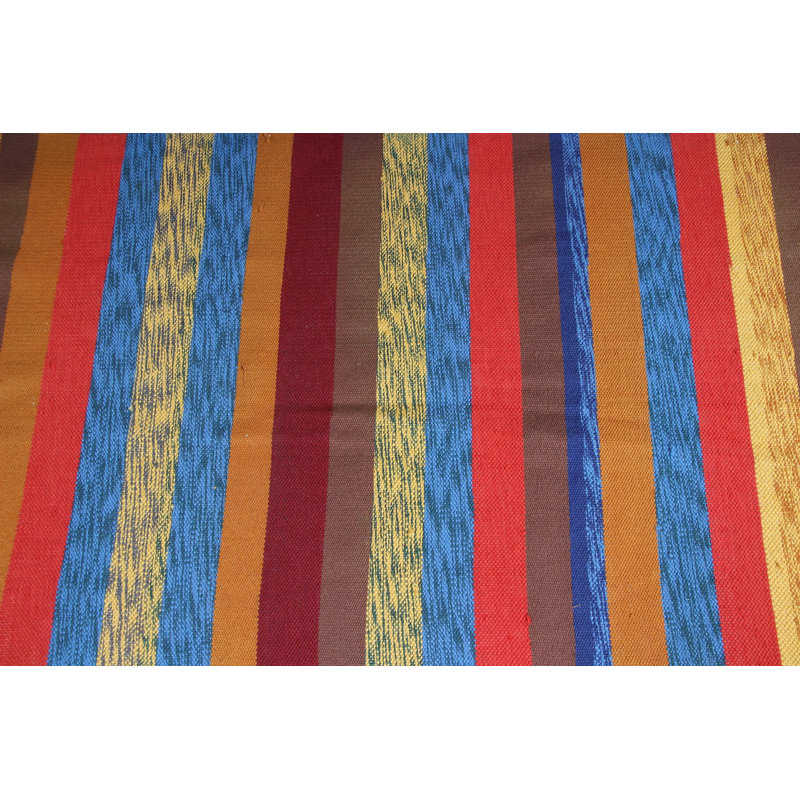 Tapis de couloir turc rétro avec frange pour le couloir en rayure jaune
