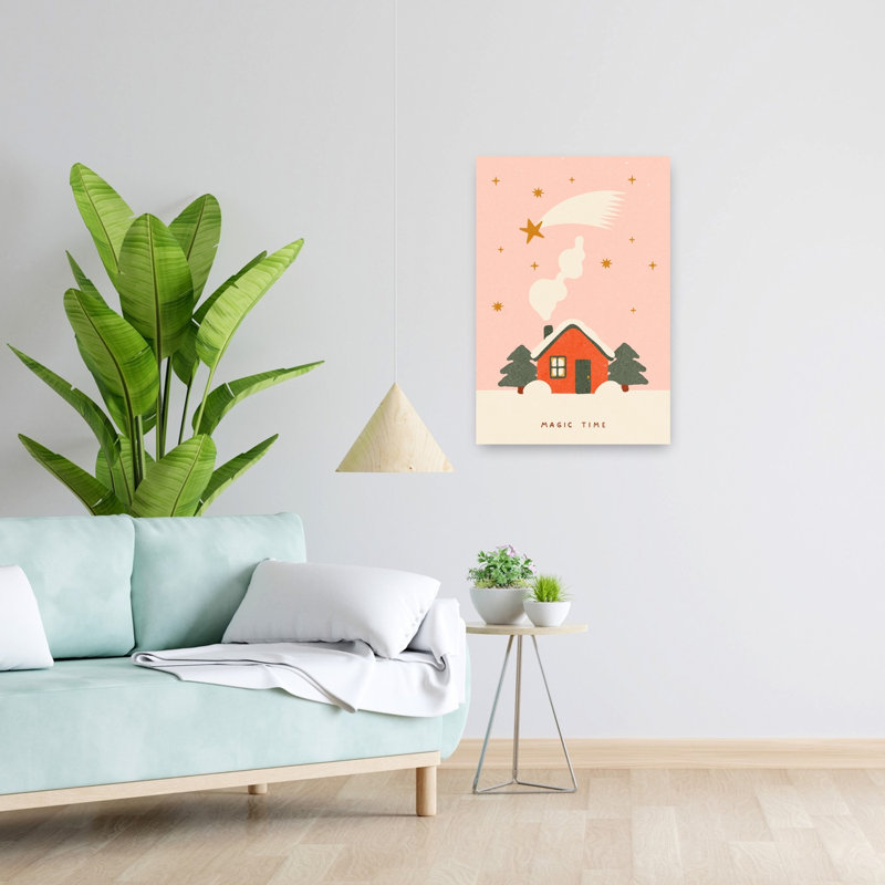 A Magical Time At Christmas Abstract Landscape Tree Wall Art Print 1 Piece Wrapped Canvas Wall Art, 60.96cm H x 40.64cm W
