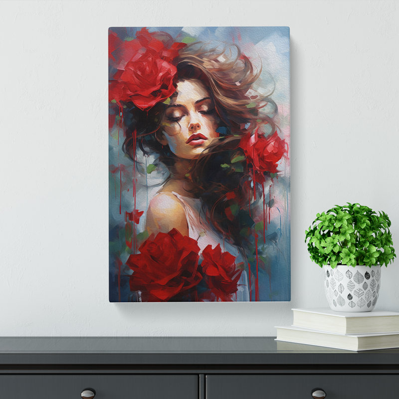 Rose Expressionism - No Frame Print, 76cm H x 50cm W x 3cm D