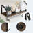 Rustic Wood Wall Shelf with Paper Towel Holder Black Metal Frame