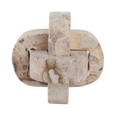 Sculpture raffinée en nœuds de marbre pour la décoration intérieure - Accent décoratif pour bureau, salon ou étagère - Ivoire et brun clair