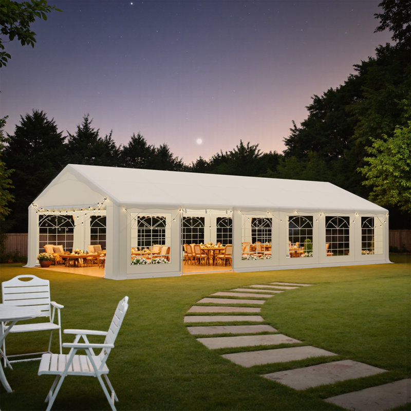 20 Ft. W X 40 Ft. Patio Party Tent With Removable Sidewall For Backyard, Outdoor Wedding Canopy, 19.65 ft. x 39.5 ft.