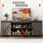 70" Farmhouse Sliding Barn Door TV Stand for TVs Up to 80" TVs, Entertainment Center Console Table with Adjustable Shevles-874423863-874423861