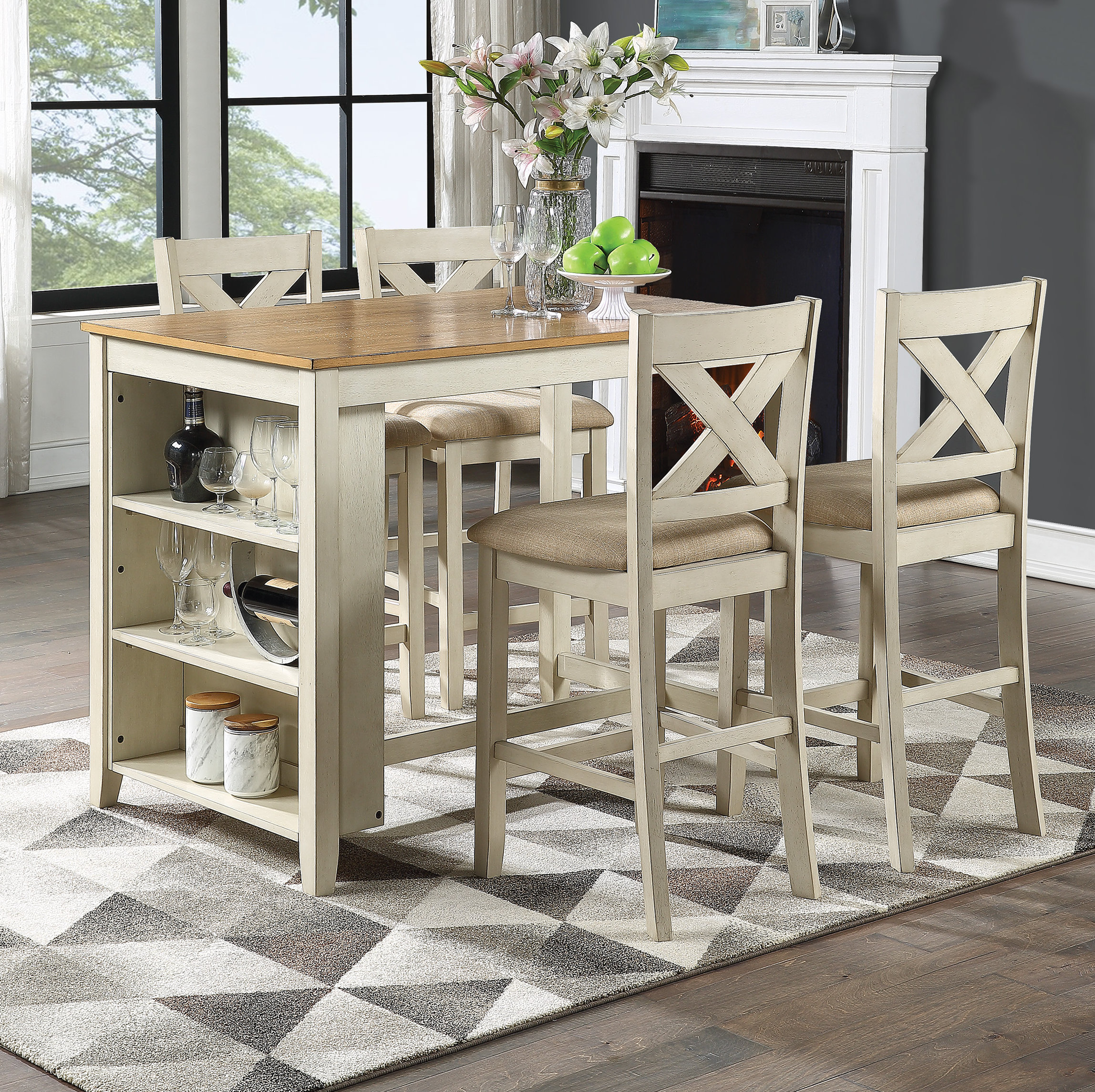 Rosalind Wheeler Seery 4 - Person Counter Height Dining Set & Reviews ...