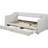 Twin Xl To King Size Beige Upholstered Daybed With Two Storage Drawers, Soft And , Wood Slats Support Expandable Optimal Back Arm Support, No Spring Box Needed