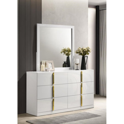 Commode 6 tiroirs avec miroir Moaaz