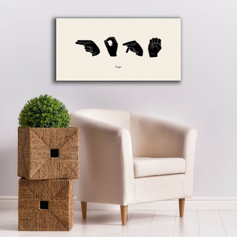 «Sign Langage 2» par Emma Scarvey, art mural sur toile, H 20 po x l 40 po