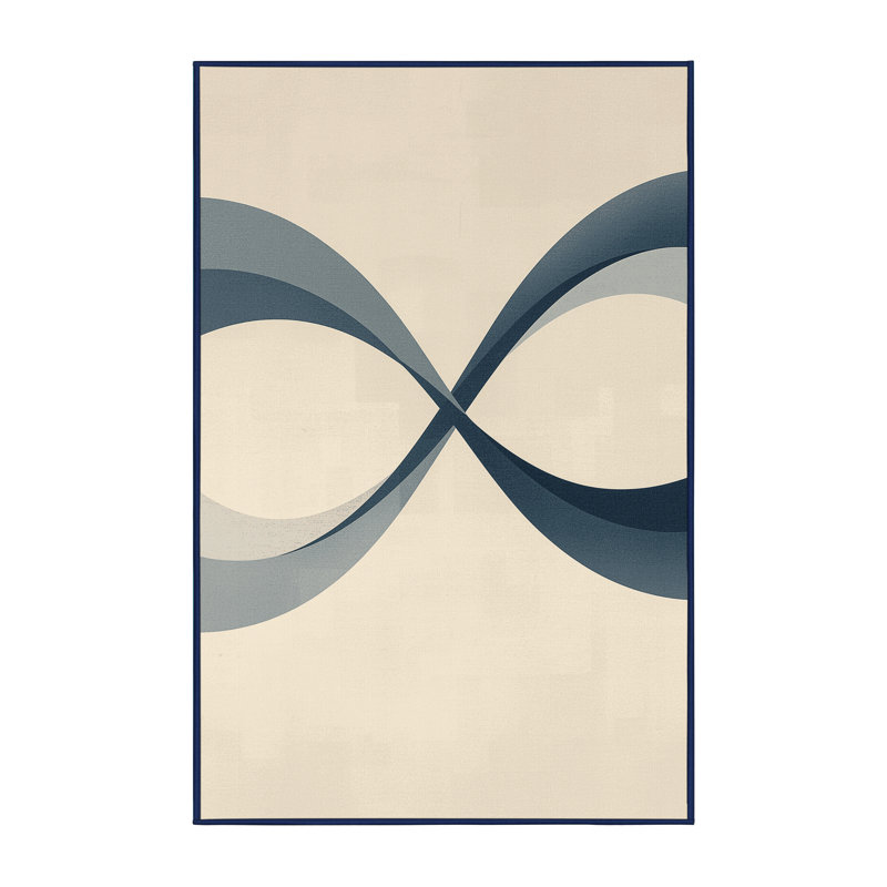 Tapis beige doux et moelleux à motif infini symbole infini, 7 x 9
