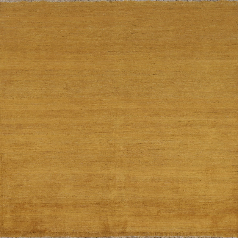 Square Yellow Gabbeh Oriental Area Rug 7x7