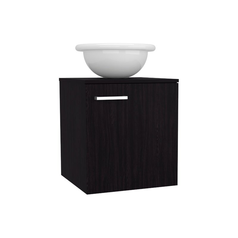 Meuble-lavabo de salle de bain H26 "avec lavabo et 1 porte, Noir