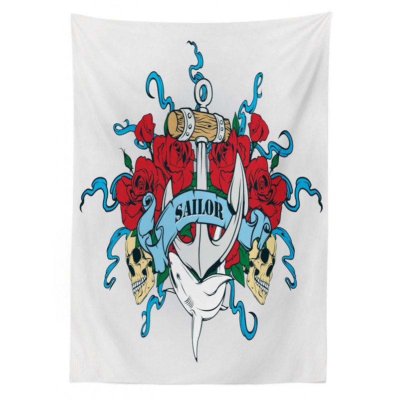 Nappe d’ancrage à la tête d’un bouquet de roses, bouquet de risques sauvages, 70 po x 52 po