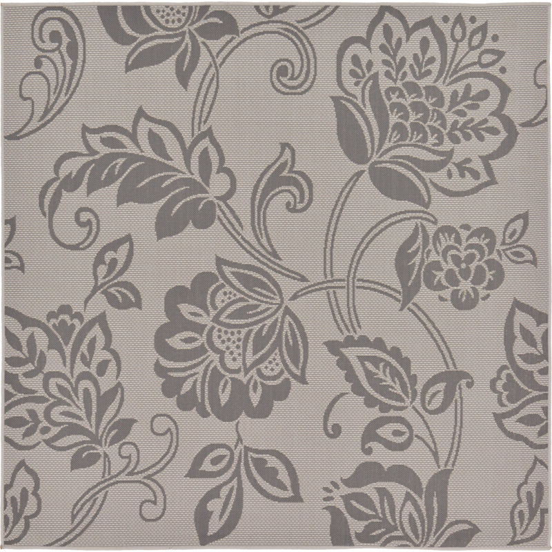 Beaver Creek Floral Indoor / Outdoor Rug, Round 6'1"