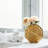 8" Textured Disc Gold Ceramic Vase-834438315