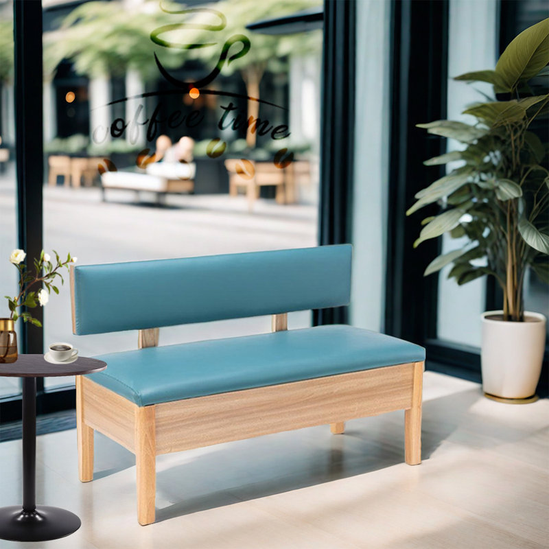 Banc de rangement pour restaurant, Bleu