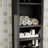 Tall Bathroom Storage Cabinet With Open Shelves And Laundry Hamper-2029937053