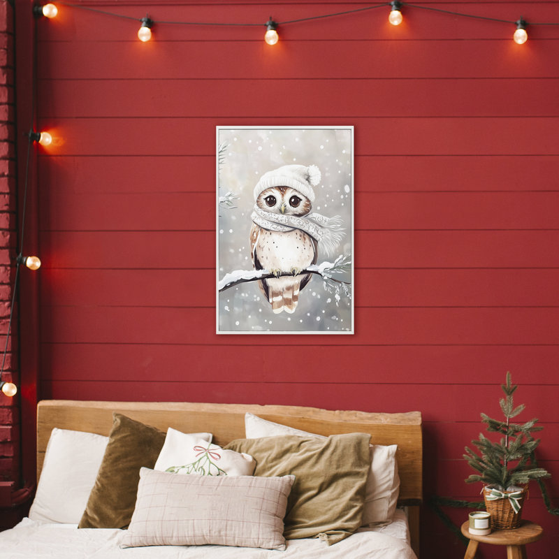 Joli hibou d'hiver, estampe numérique, design par Arlington Prints, H 30 po x l 20 po