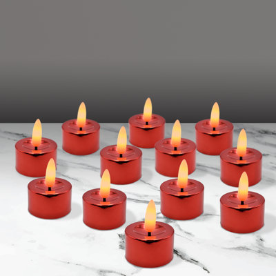 Battery Operated 3D Wick Flame Tea Lights