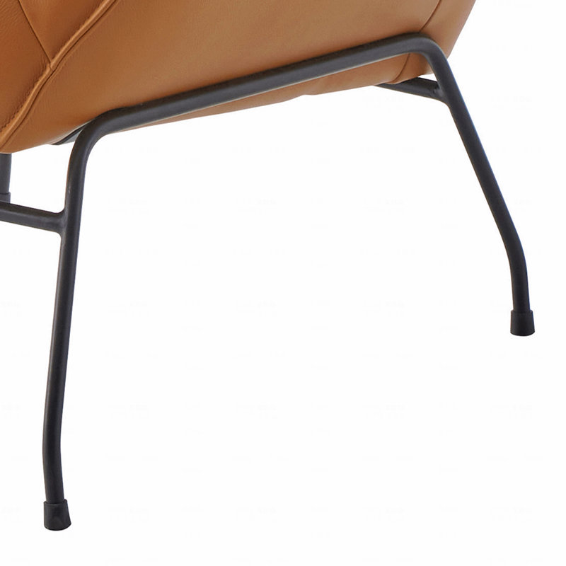 Fauteuil d'appoint et repose-pieds en cuir fleur, Grès