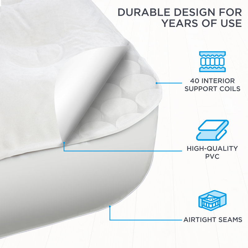 Ivation Full Size Raised Air Mattress with Built-In Pump and Frame
