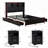 3-Piece King Bedroom Set with with LED light and Charging Station , 4 Storage Drawers-583954913