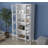 Modern Scandinavian Bookshelf, 5-Tier | 100% Melamine Coated Particle Board, 31.5 x 70.9 x 13.8 inches | MDF Profile Legs, Metal Handles | Wall-Mountable, Stylish White & Wood Finish, Perfect for Home & Office