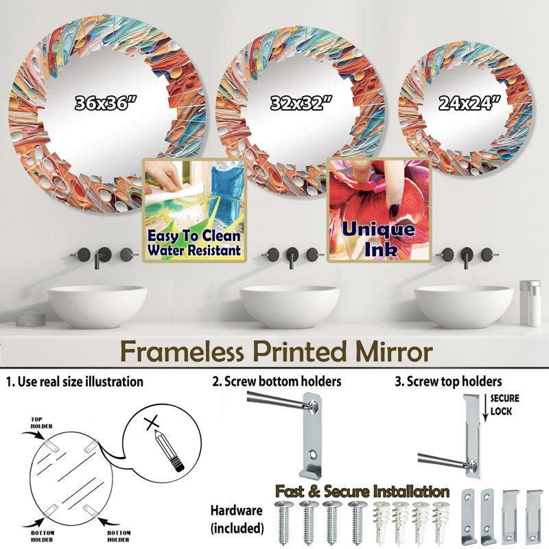 Burtle Circle Mirror, 24" x 24"