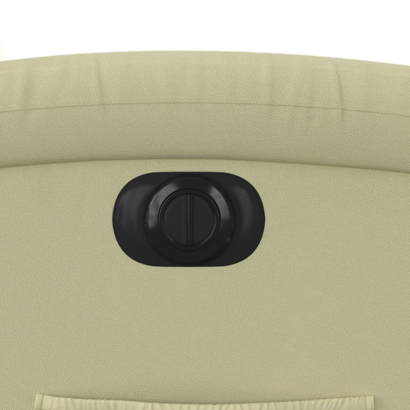 Budhram Recliner, Cream Genuine Leather, Electric
