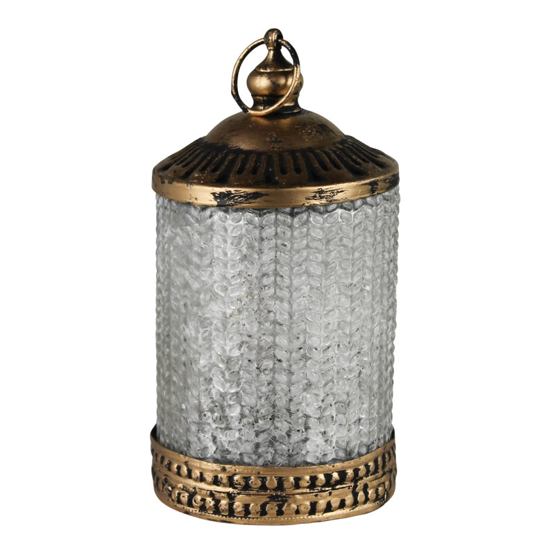 Bougie chauffe-plat à piles, verre, Argent