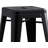 Contemporary Rustic Backless Metal Kitchen Counter Stools - 24 Inch, Set Of 2, Matte Black | Gift Idea-1153375683-1153375686