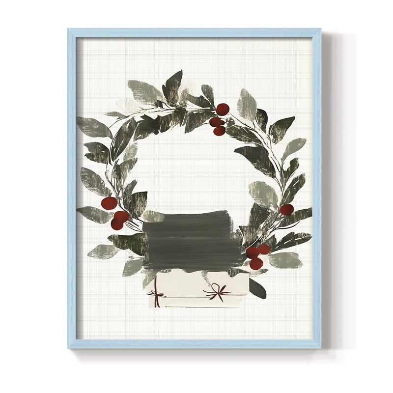 «Christmas Holiday Art» CECLX, reproduction d'art encadrée - bois massif, H 21 po x l 17 po, Bleu