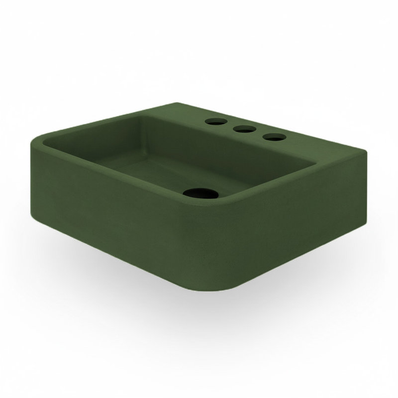 Newterra 22" Undermount/Wall/Vessel Bathroom Sink, Moss, Widespread