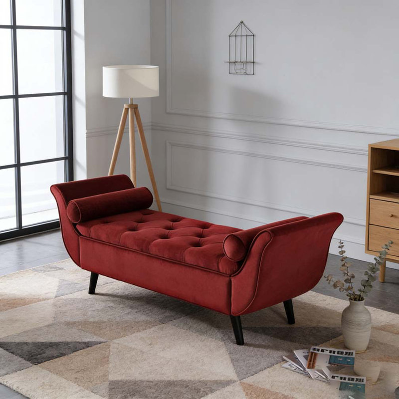 Banc de 65 pouces de long, Rouge