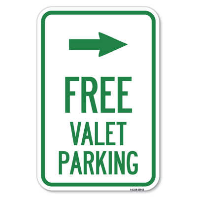 Free Valet Parking With Right Arrow/23942