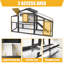 65"L Chicken Coop with Run, Wooden Hen House with Nesting Box, UV Panel