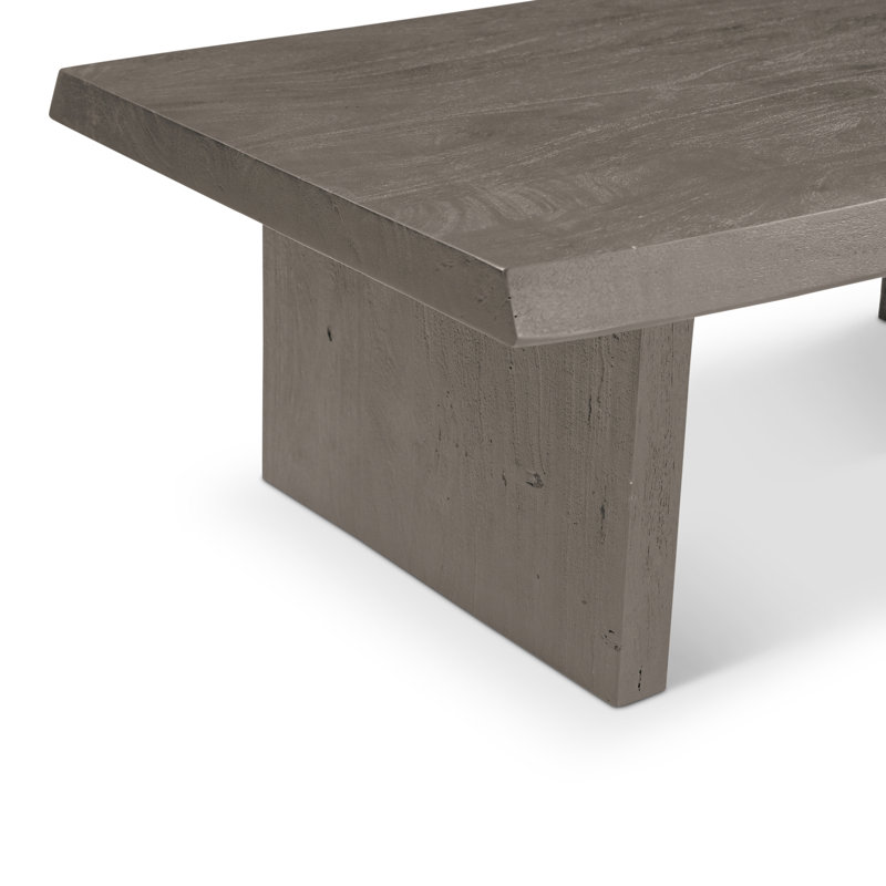 Table basse en bois massif Colin, Gris jet de sable