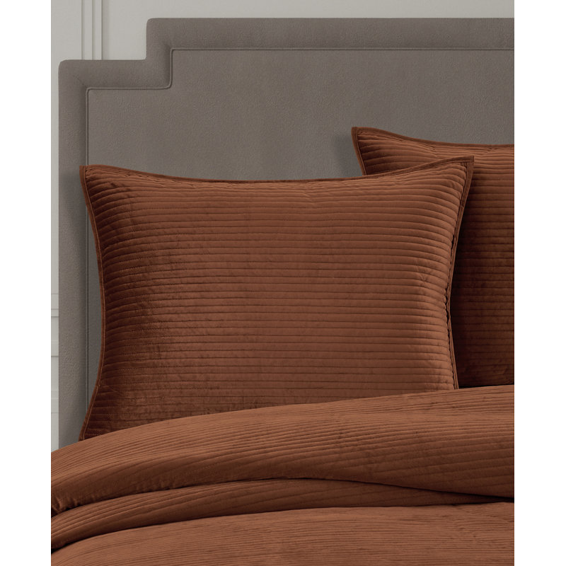 Terracotta Full Heavyweight Velvet Quilt Set