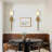 2 - Light Armed Alabaster Wall Sconce Light With Alabaster Shade (Set of 2)