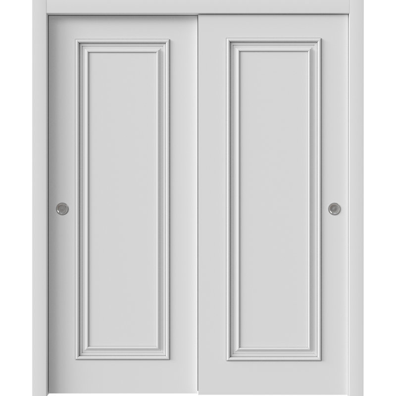 Portes coulissantes pour garde-robe coulissantes | Émail blanc IMPÉRIAL 1811 | Ensemble de quincaillerie Rails | Portes de garde-robe de chambre en bois massif