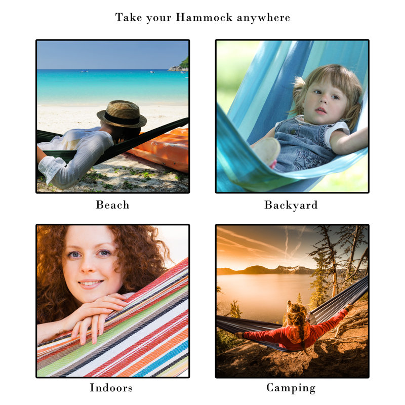Pure Garden Hammock with Stand, Blue/Red Stripe, Red/Light Blue/Cream Striped