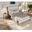 Base de lit en bois massif Ardin avec tête et pied de lit rembourrés crème-64633174-62291532