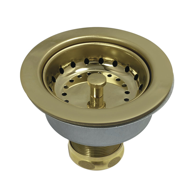 Tacoma Snap-N-Tite Basket Strainer Kitchen Sink Drain, Polished Brass