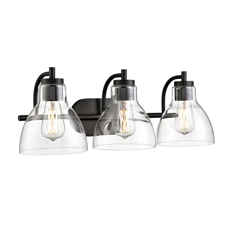 Meuble-lavabo 3 lumières 25,25 po Knightsdale - noir mat, 25,25 po de largeur, Noir mat, Trois lumières