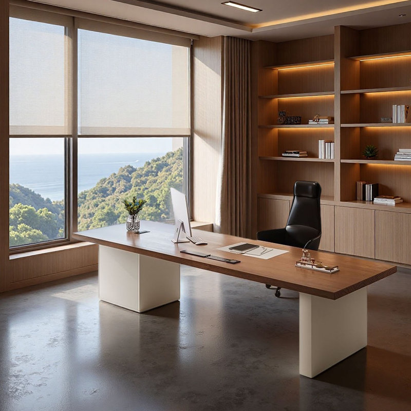 Bureau de luxe en bois massif, H 28,7 po x l 70,9 po x P 31,5 po