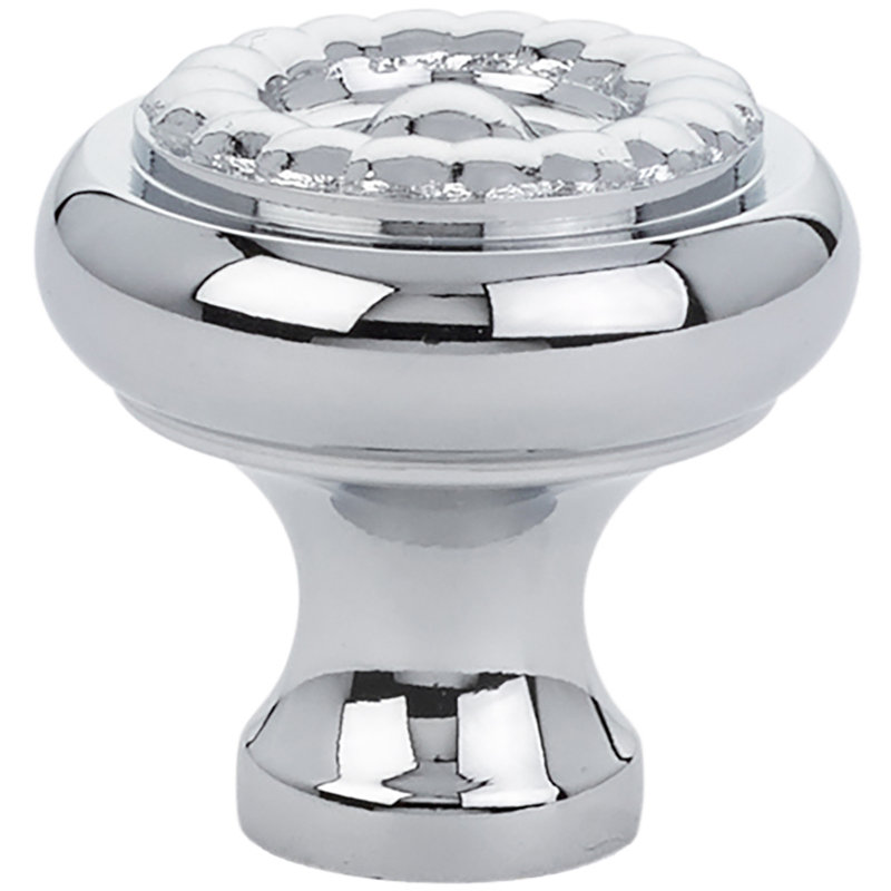 Oversized Rope 1" Diameter Mushroom Knob, 1.75" H x 1.75" W x 1.5" D, Polished Chrome