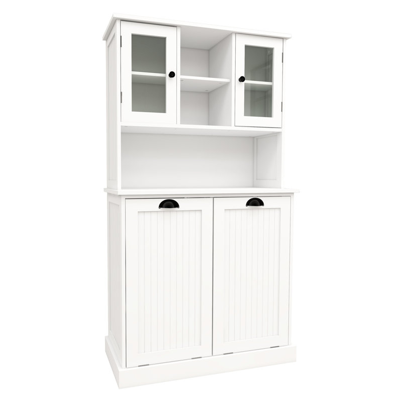Armoire de rangement pour la lessive blanche avec tablettes réglables et structure de tri robuste à deux compartiments